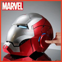 Hot Marvel Mk5 Iron Man Helmet Voice Control 8-piece Opening And Closing Chinese English Luminous Mask Halloween Festival Toys