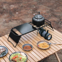 Mini Hob Barbecue Support Outdoor Retractable Mesh Table For Folding Grill Portable Barbecue Grill Multifunctional Camp Table