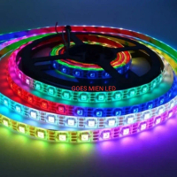 LED strip flexible 5050 RGB gerak WS 2812 ip 20 5volt 60 led / meter