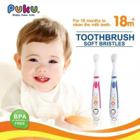 [8.8OFFER] Puku Infant Tooth Brush Step 2 for 18months above (Pink-1pc) 17308-824