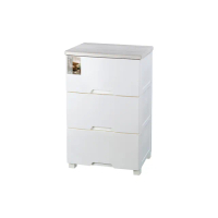 【特力屋】MIT木質天板三層收納櫃-白 深型 寬56CM 120L(抽屜櫃 包邊防塵)