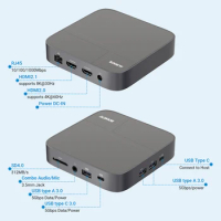 8K 30Hz USB C Docking Station Dual HDMI RJ45 Dual monitor 4K 60Hz SD Card Slot DC Adapter for Thunderbolt 3/4 Lenovo Dell Laptop