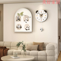 免運 掛鐘 創意熊貓掛鐘客廳高級感現代簡約家用餐廳裝飾畫鐘表簡約時鐘掛墻