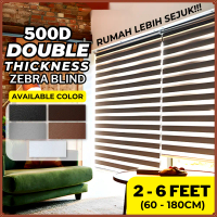 【HOT】 Zebra Blind Curtain 500D Bidai Tingkap Window Blinds Modern Layered Day Night Curtain Adjustab