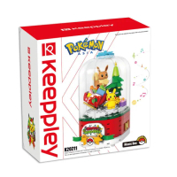 【ToysRUs 玩具反斗城】Qman 寶可夢歡樂聖誕音樂盒(精靈寶可夢 積木 發條 轉動 公仔 絲印圖案)