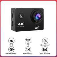 Kamera Tindakan, Resolusi 4K, 1080p / 30fps, WiFi 2.0, Kanta 170D, Kalis Air, Sesuai untuk Rakaman V