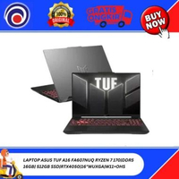 LAPTOP ASUS TUF A16 FA607NUQ RYZEN 7 170|DDR5 16GB| 512GB SSD|RTX4050|16"WUXGA|W11+OHS