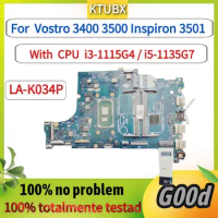 LA-K034P.For Dell Vostro 3400 3500 Inspiron 3501 Laptop Motherboard.With CPU I3-1115G4/I5-1135G7.CN-0XGX0C 0XGX0C XGX0C/0GGCMJ