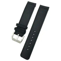 HAODEE 22mm Rubber Silicone Watch Band Fit for IWC Aquatimer AUTOMATIC IW329001 / 002 Black Waterproof Strap Quick Release