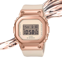 【CASIO 卡西歐】G-SHOCK ITZY 簡約優雅 玫瑰金錶殼 金屬時尚 38.4mm(GM-S5600PG-4)