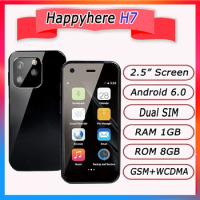 Happyhere H7 small phone 2023 cheap new Mini Android Smartphone WCDMA 3G GSM celulares 1GB+8GB Mobile Phones with free shipping