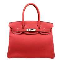 【Hermes 愛馬仕】BIRKIN 30CM 橘紅銀扣 TOGO皮 /C刻(BIRKIN 30CM TOGO皮 /C刻)