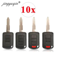 jinyuqin 10pcs Head Remote Car Key Case Shell For Mitsubishi Eclipse Outlander Mirage lancer 2/3/4 Buttons Fob Housing