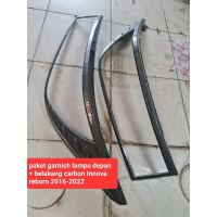 Paket Garnish Lampu Depan Belakang Carbon Innova Reborn 2016-2024
