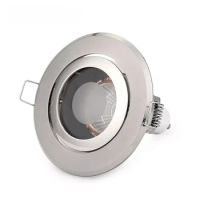 Round IP44 Zinc Alloy with Glass Lens GU10 LED Spotlight Fitting Mounting Frame Cut-out 85mm LED GU10 Ceiling Lamps Fixture