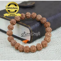 Gelang Natural Biji Buah Jenitri Genitri Rudraksha Kebumen ASLI untuk Pria Wanita by Riza Craft