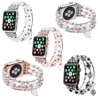 Compatible With Apple Iwatch765421/SE Diamond Jewelry Apple Watch Pearl Agate Watch Strap Watch Band