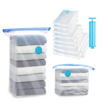 Cube Vacuum Storage Space Saver Bags Pump-Free Vacuum Seal Storage Bags for Clothes Comforters