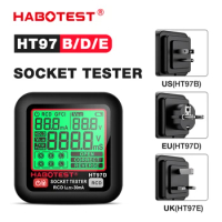 HABOTEST HT97 Digital Socket Tester Smart Voltage Detector RCD GFCI Voltage Test EU US UK Plug Large display Socket Tester