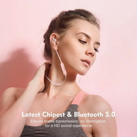 Boltune磁吸藍芽耳機 運動耳機 防汗防水 抗噪耳機 粉 強強滾