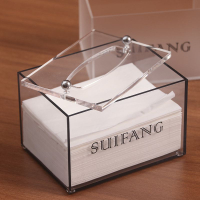 亞克力印字透明抽紙盒可升降透明紙巾盒亞克力紙巾盒小號廠家直銷