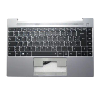 Laptop PalmRest&amp;GR/FR keyboard For MEDION AKOYA E14308 MD64030 Gray Top Case With Backlit Black German Keyboard