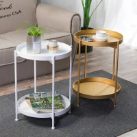 Living Room Side Table Nordic Tea Tables Foldable Coffee Tables Round Luxury Gold Bedside Tables Storage Cabinet Night Chests