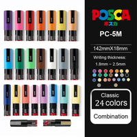 ญี่ปุ่น Uni Posca เครื่องหมายปากกาครบชุด PC-1MPC-3M PC-5M จิตรกรรมกราฟฟิตีสีปากกาเครื่องดื่มแอลกอฮอล์เครื่องหมาย Cosas De Papelería
