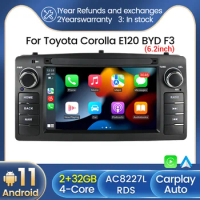2DIN Android Auto Radio CarPlay GPS Multimedia Car Video Player for Toyota Corolla 2003 2004 2005 2006 BYD F3 Multimedia FM Wifi
