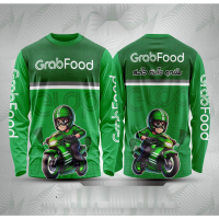 เสื้อ Lineman, เสื้อ Lineman Rider GrabFood, เสื้อแขนยาว, เสื้อแขนยาวลายทาง, สีเขียว