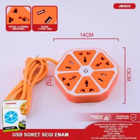 Stop Kontak & USB Soket Segi Enam Stop Kontak Saklar ON/OFF Colokan Multifungsi Vanstar Atn SNI HEXA
