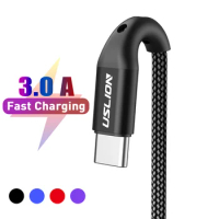 USLION 3A Type C USB Cable Fast Charging For Huawei P40 Pro P30 Wire Charger Data Cord For Samsung S21 Ultra S20 Poco