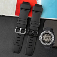 New Durable Rubber Watchband 18mm Convex Mouth Black Silicone Strap Fit For PROTREK PRG260/280 PRG550 PRW-3500 PRW-5000 Watch