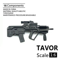 1:6 Scale Soldier 4D Assembly Model Israel TAVOR Submachine Gun Plastic Assembled Firearm Model for 12" Action Figure Toys