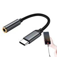 Type C To 3.5mm Lightweight 3.5 Mm Audio Headphone Connector USB C Headphone Adapter Flexible Jack Adapter Cable For Most Type-C