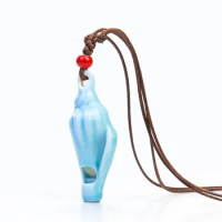 3pcs Multi Function Sea Shell Whistle Necklace Ceramic Conch Pendant School Student Sport Physical Training Kids Toy Wholesale