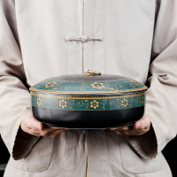 普洱茶葉盒黑陶茶餅罐家用茶葉罐青花陶瓷密封罐存茶罐醒茶罐
