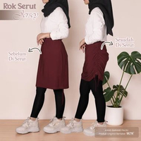 Rok Serut Jersey Tali Samping / Rok Wanita Serut / Rok Korean style L Navy