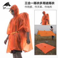 3F UL GEAR Lightweight Hiking Poncho, Waterproof Backpack Poncho Raincoat for Outdoor Trekking, Camping, Hiking