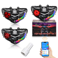ไฟหน้า LED, Y15ZR V2 และ LC135 V8, สี RGB, การควบคุมระยะไกลของแอพ, TST NARUTO, เหมาะสำหรับ LC V8 และ