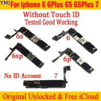 For IPhone 5 5C 5S SE 6 6p 6sp Motherboard No ID Account For iphone 6 6s Plus 6 Plus Logic Board No Touch ID Original Mainboard
