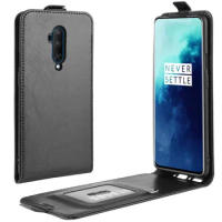 OnePlus7T+ Case for OnePlus 7T Pro (6.67in) Cover Down Open Style Flip Leather Cases Card Slot Black 1+7T+ One Plus T7+