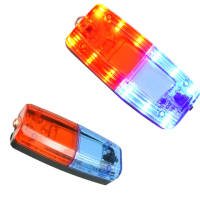 【BOBO】LED紅藍爆閃肩燈 兩入 充電型 夜燈 工作燈 851-FRBL3(警用肩燈 紅色藍色燈光 保安燈)