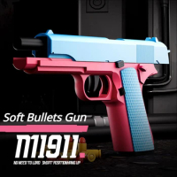 M1911 Colt Toy Gun Pistol Soft Bullet Shell Ejected Blaster Manual Airsoft Air Gun Launcher For Children Adults Shooting Games