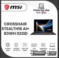 LAPTOP MSI STEALTH 16 AI+ B3WH-022ID ULTRA 9-386H GEFORCE RTX 5070 Ti, 12 GB VRAM 2x16 GB DDR 5 1 TB