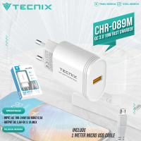 TECNIX CHR-089 QC 3.0 18WATT FAST CHARGING & KABEL SET || CHR-089 M MICRO || CHR-089 C TYPE-C