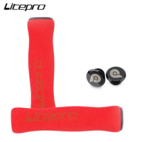 2 Pieces/1 Pair Litepro Bicycle Grip Cover Sponge Grip Cover Mountain Road Bike Handlebar Cover Non-slip Handle Lock Rod End