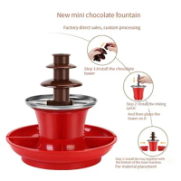 BEIJAMEI Electric Chocolate Waterfall Fondue Fountain Chocolate Melting Machine DIY Melt Waterfall Pot Tower