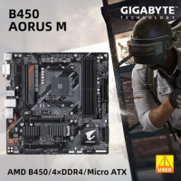 GIGABYTE B450 AORUS M AMD Micro ATX Motherboard DDR4 AM4 Socket Supports for Ryzen 5500 5500GT 5600GE 5600G 5600GT 5300GE 5300G