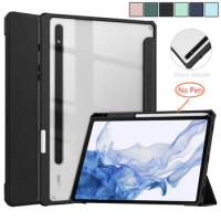 For Samsung Galaxy Tab S8 5G 2022 11 inch Case Cover with Pencil Holder soft TPU Stand Book for Galaxy Tab S7 2020 smart case